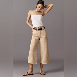 NWT! Anthro The Delaney Crop Clean-Seamed High-Rise Wide-Leg Jeans by Maeve - 🏆🍊